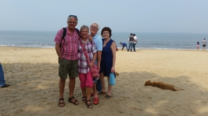 Glada turister på Miramar beach
